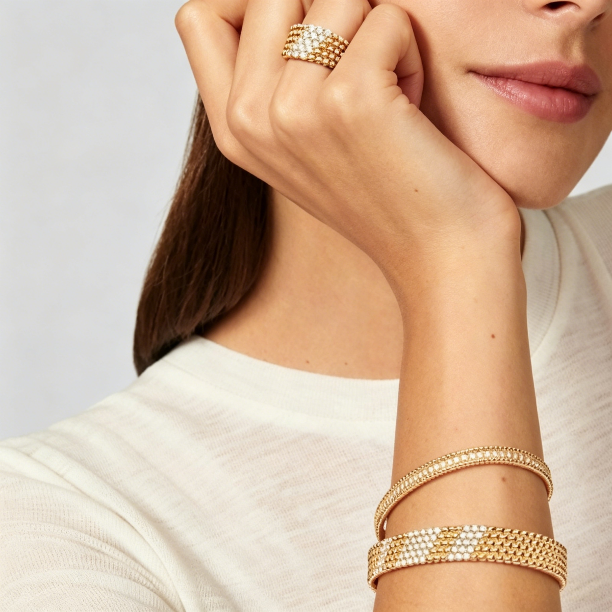[Royal&Vicky]  FIVE-ROW DIAMOND BRACELET