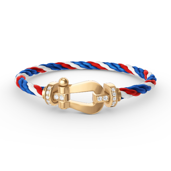 [Royal&Vicky]FORCE LARGE HORSESHOE HALF DIAMOND BRACELET GOLD