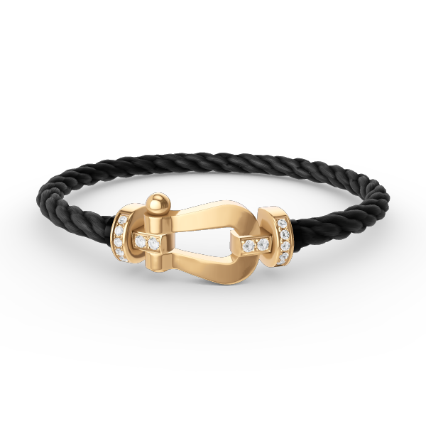 [Royal&Vicky]FORCE LARGE HORSESHOE HALF DIAMOND BRACELET GOLD