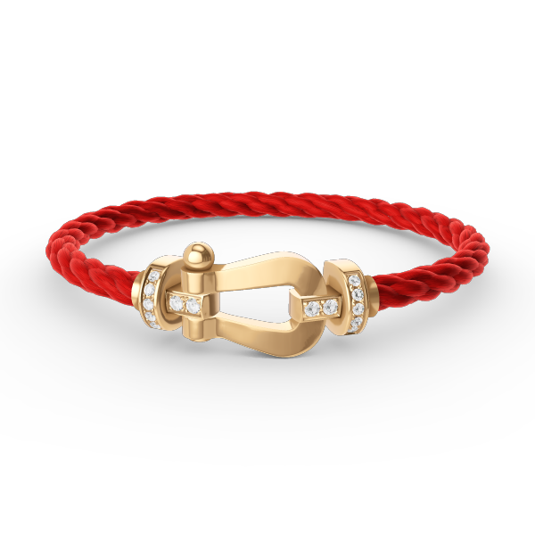 [Royal&Vicky]FORCE LARGE HORSESHOE HALF DIAMOND BRACELET GOLD