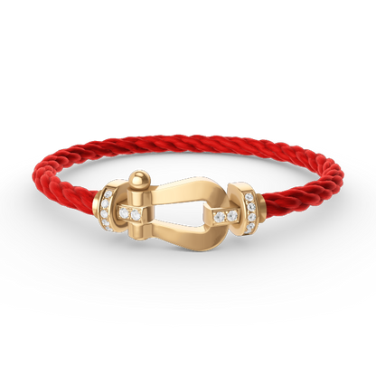 [Royal&Vicky]FORCE LARGE HORSESHOE HALF DIAMOND BRACELET GOLD