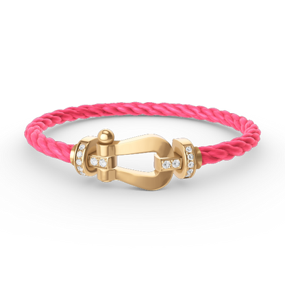[Royal&Vicky]FORCE LARGE HORSESHOE HALF DIAMOND BRACELET GOLD