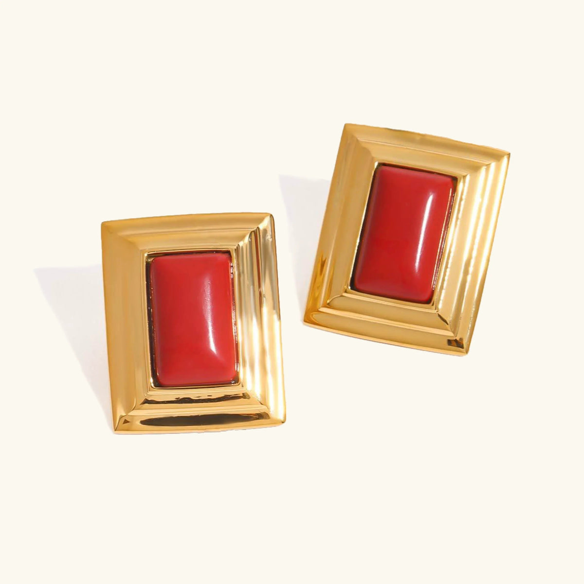[Royal&Vicky]Sybil Gold Enamel Earrings