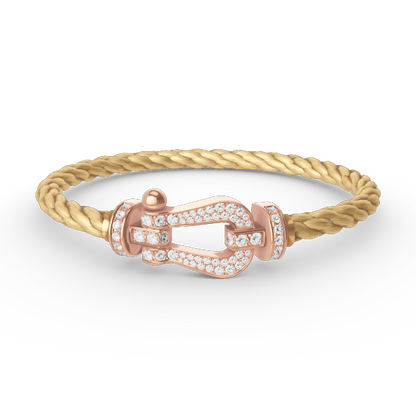 [Royal&Vicky]FORCE LARGE HORSESHOE FULL DIAMOND BRACELET ROSE GOLD