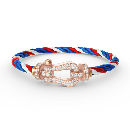 [Royal&Vicky]FORCE LARGE HORSESHOE FULL DIAMOND BRACELET ROSE GOLD