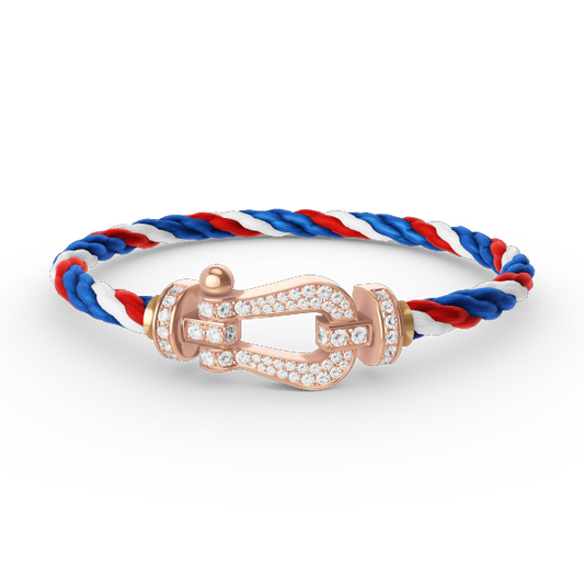 [Royal&Vicky]FORCE LARGE HORSESHOE FULL DIAMOND BRACELET ROSE GOLD