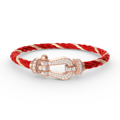 [Royal&Vicky]FORCE LARGE HORSESHOE FULL DIAMOND BRACELET ROSE GOLD