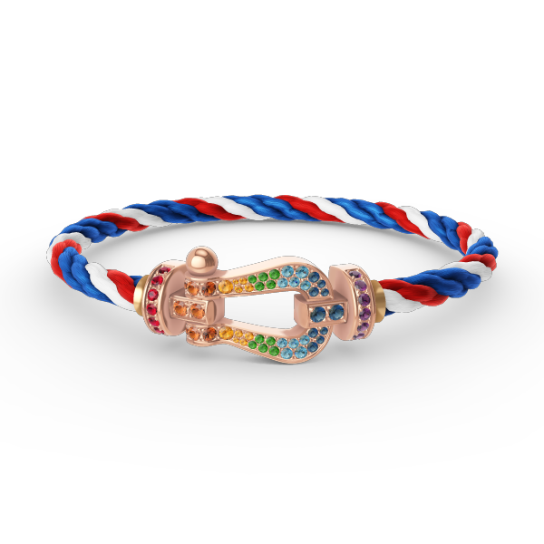 [Royal&Vicky]FORCE LARGE HORSESHOE  COLORED DIAMOND BRACELET ROSE GOLD