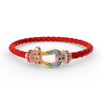 [Royal&Vicky]FORCE LARGE HORSESHOE  COLORED DIAMOND BRACELET ROSE GOLD