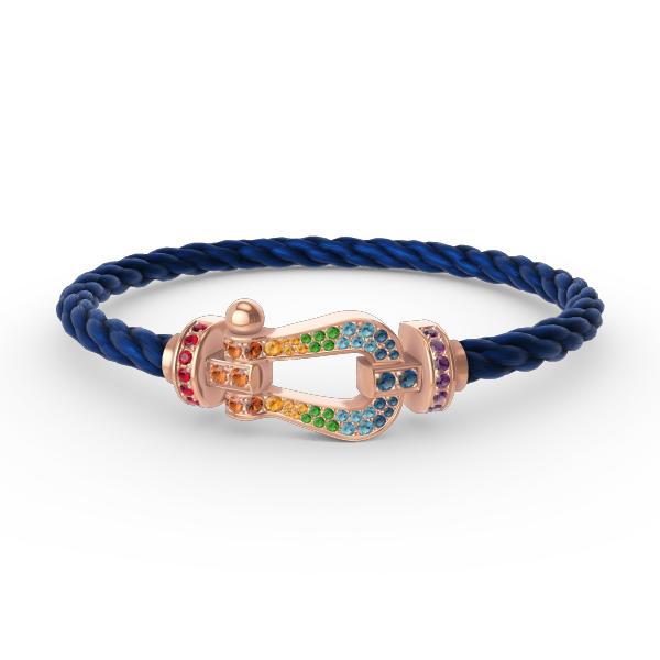 [Royal&Vicky]FORCE LARGE HORSESHOE  COLORED DIAMOND BRACELET ROSE GOLD