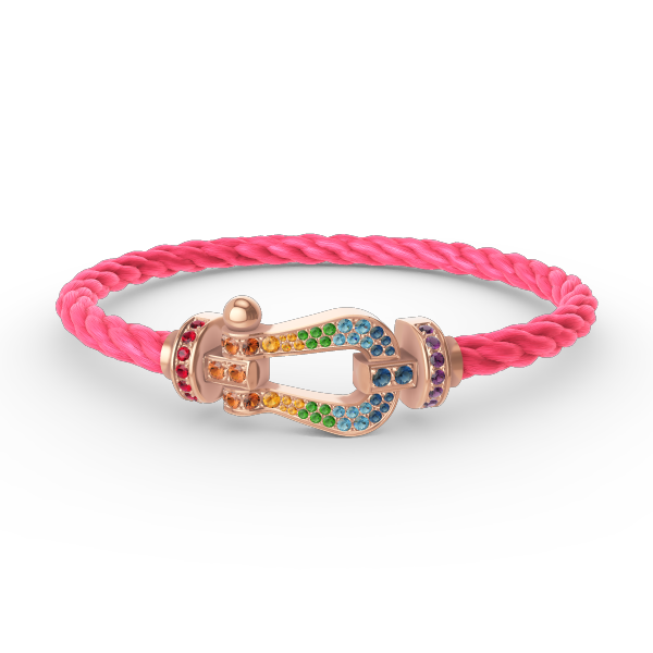 [Royal&Vicky]FORCE LARGE HORSESHOE  COLORED DIAMOND BRACELET ROSE GOLD