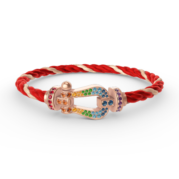 [Royal&Vicky]FORCE LARGE HORSESHOE  COLORED DIAMOND BRACELET ROSE GOLD