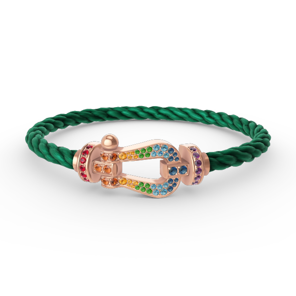 [Royal&Vicky]FORCE LARGE HORSESHOE  COLORED DIAMOND BRACELET ROSE GOLD