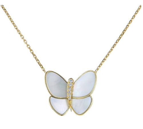 [Royal&Vicky]BUTTERFLY GOLD MOP DIAMOND NECKLACE