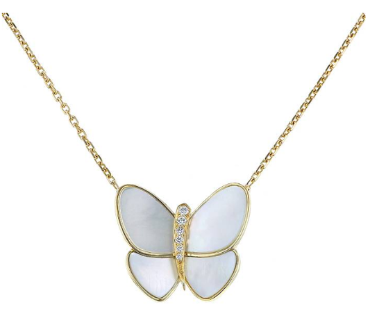 [Royal&Vicky]BUTTERFLY GOLD MOP DIAMOND NECKLACE