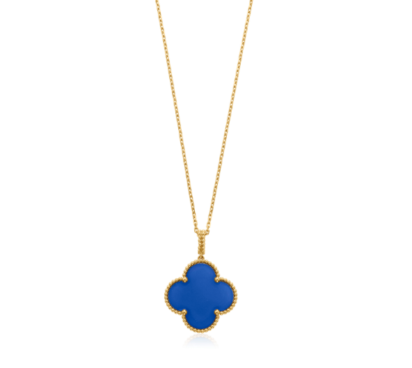 [Royal&Vicky]CLOVER 25MM NECKLACE TURQUOISE ROSE GOLD