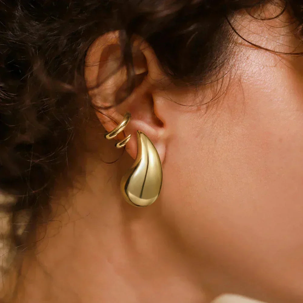 [Royal&Vicky]Sandra Teardrop Gold Earrings
