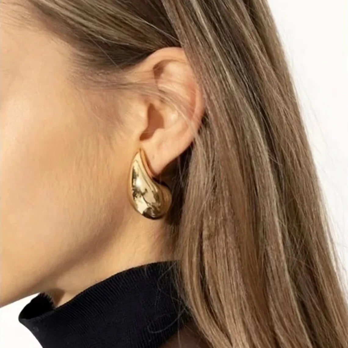 [Royal&Vicky]Sandra Teardrop Gold Earrings