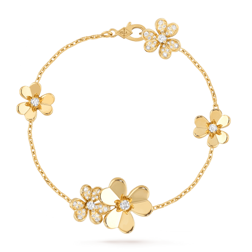 [Royal&Vicky]FRIVOLE GOLD 5 FLOWERS BRACELET