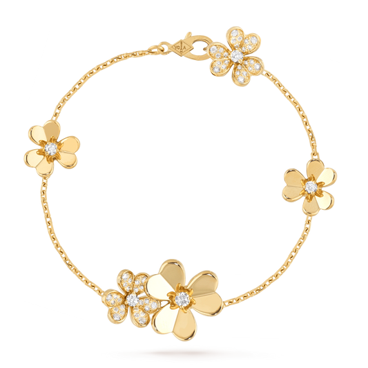 [Royal&Vicky]FRIVOLE GOLD 5 FLOWERS BRACELET