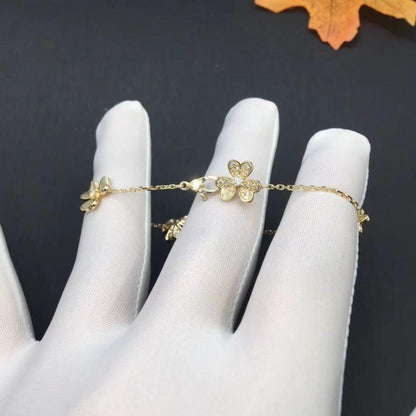 [Royal&Vicky]FRIVOLE GOLD 5 FLOWERS BRACELET