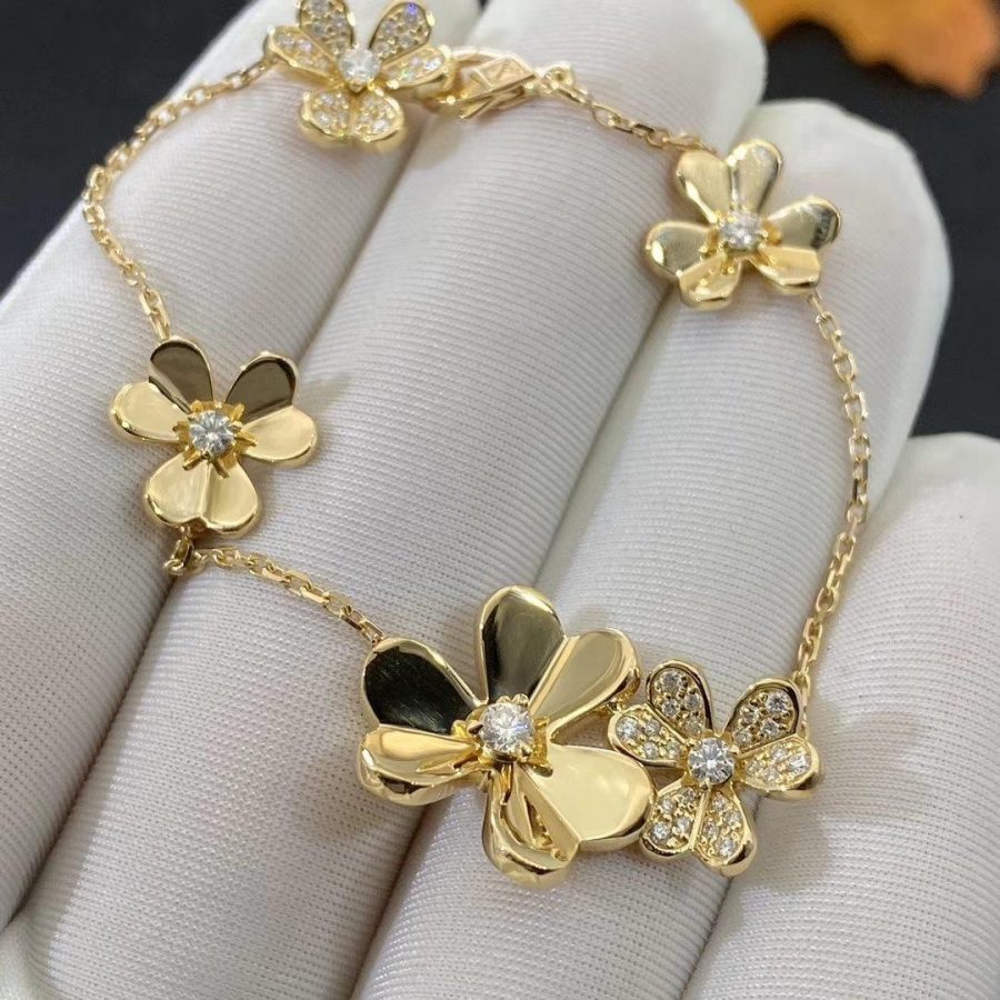 [Royal&Vicky]FRIVOLE GOLD 5 FLOWERS BRACELET