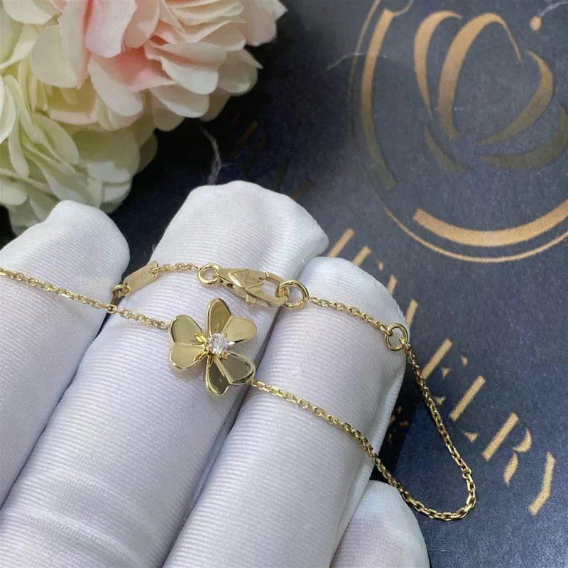 [Royal&Vicky]FRIVOLE GOLD FLOWER PINK MALACHITE BRACELET