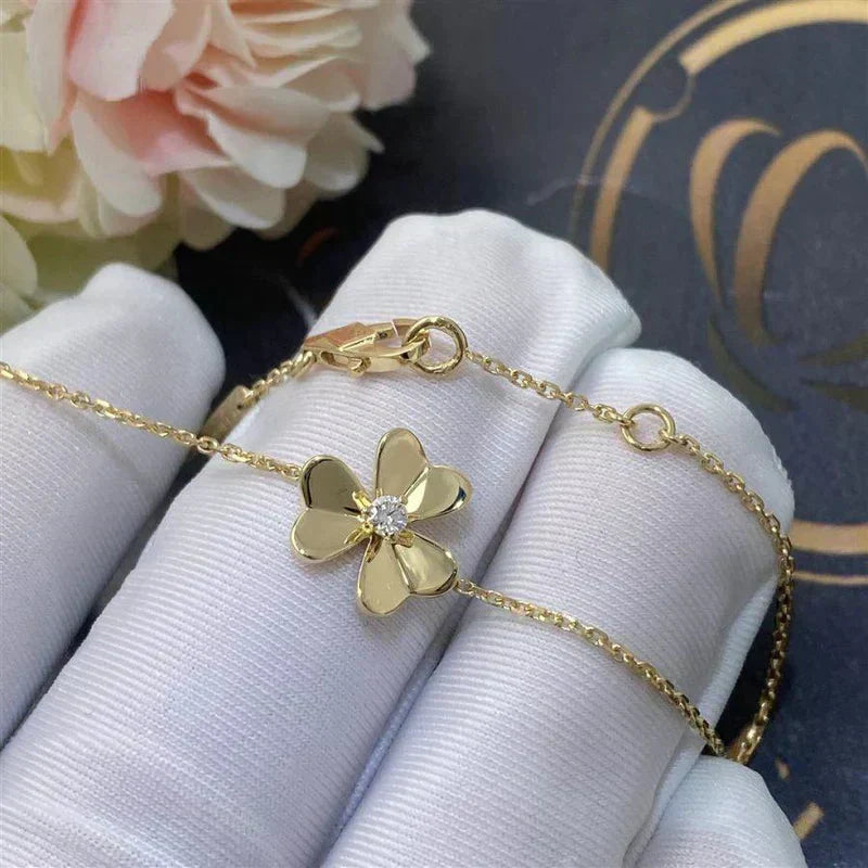 [Royal&Vicky]FRIVOLE GOLD FLOWER PINK MALACHITE BRACELET