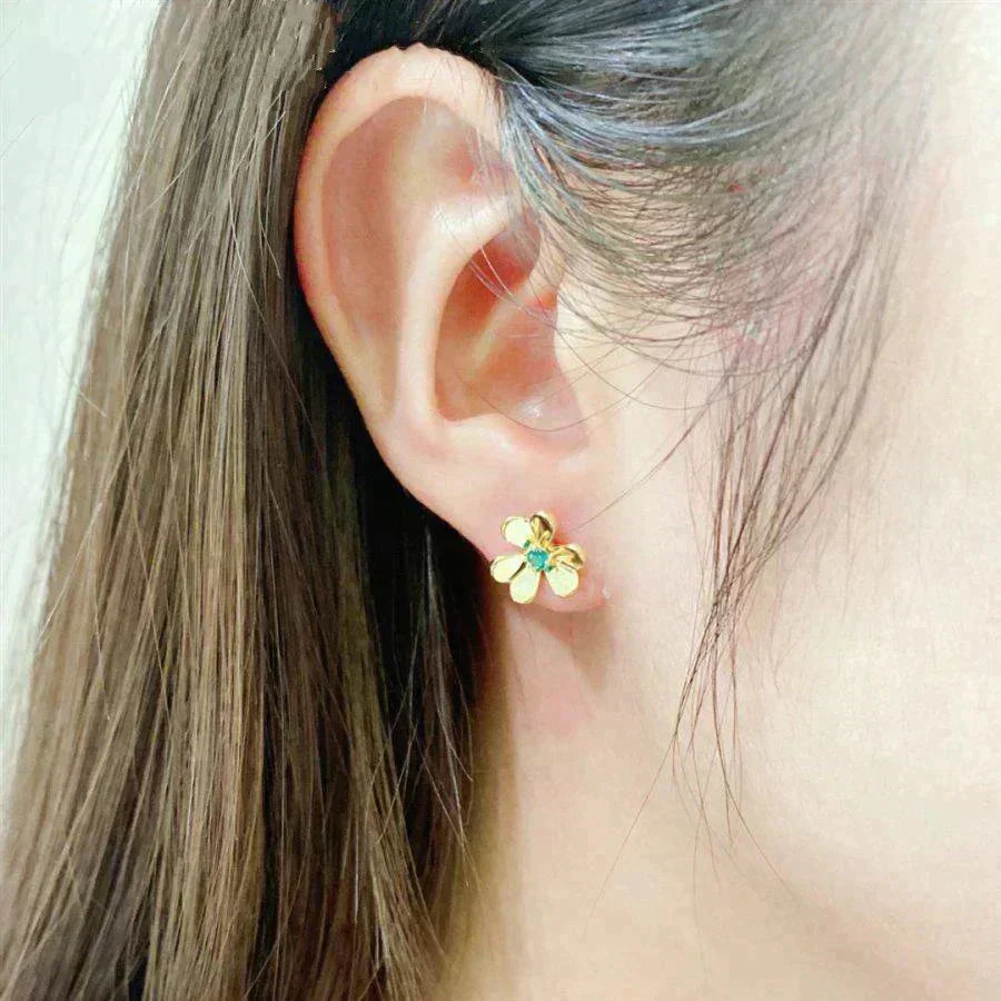 [Royal&Vicky]FRIVOLE  FLOWER MALACHITE EARRINGS