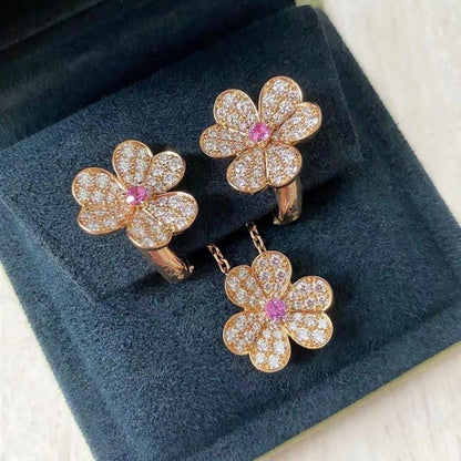 [Royal&Vicky]FRIVOLE ROSE GOLD FLOWER DIAMOND NECKLACE