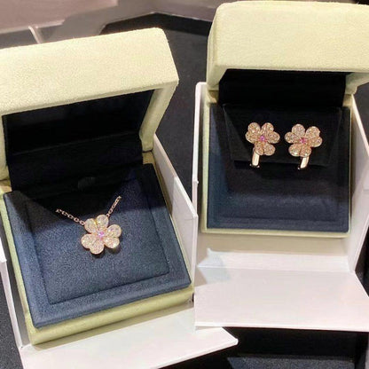 [Royal&Vicky]FRIVOLE ROSE GOLD FLOWER DIAMOND NECKLACE