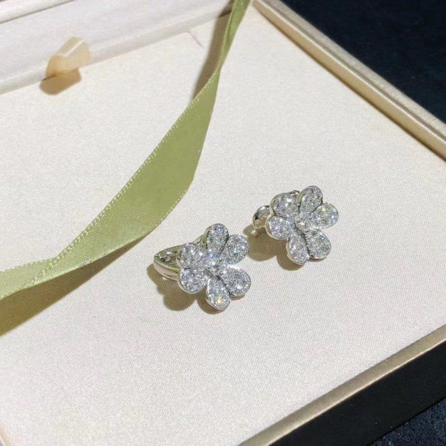 [Royal&Vicky]FRIVOLE SILVER FLOWER DIAMOND EARRINGS