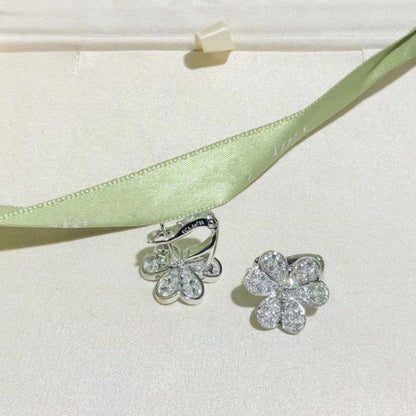 [Royal&Vicky]FRIVOLE SILVER FLOWER DIAMOND EARRINGS