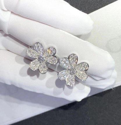 [Royal&Vicky]FRIVOLE SILVER FLOWER DIAMOND EARRINGS
