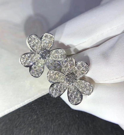 [Royal&Vicky]FRIVOLE SILVER FLOWER DIAMOND EARRINGS