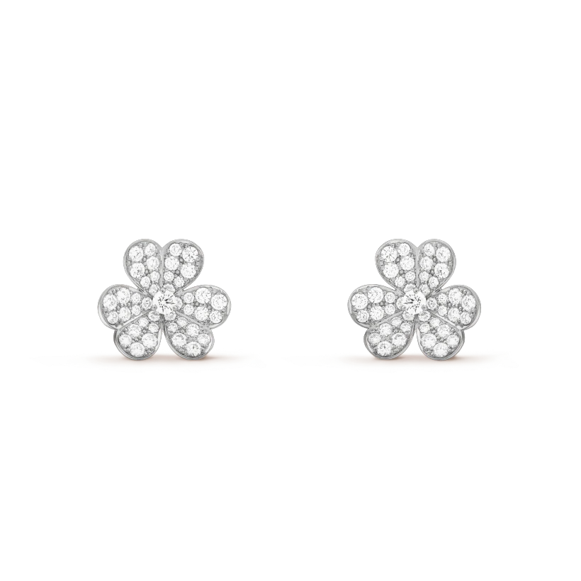 [Royal&Vicky]FRIVOLE SILVER FLOWER DIAMOND EARRINGS
