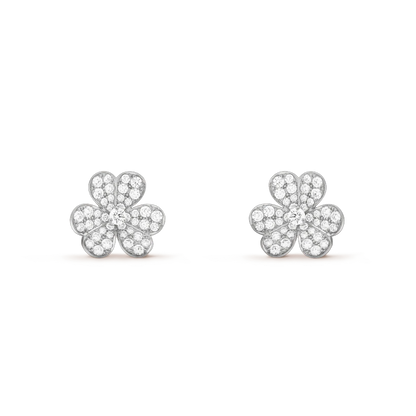 [Royal&Vicky]FRIVOLE SILVER FLOWER DIAMOND EARRINGS