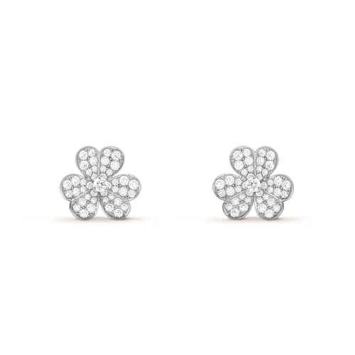 [Royal&Vicky]FRIVOLE SILVER FLOWER DIAMOND EARRINGS