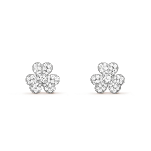 [Royal&Vicky]FRIVOLE SILVER FLOWER DIAMOND EARRINGS