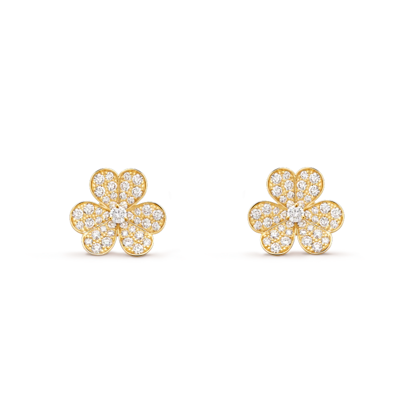 [Royal&Vicky]FRIVOLE GOLD FLOWER DIAMOND EARRINGS