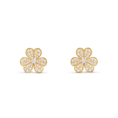 [Royal&Vicky]FRIVOLE GOLD FLOWER DIAMOND EARRINGS
