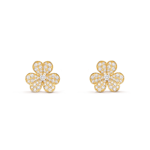 [Royal&Vicky]FRIVOLE GOLD FLOWER DIAMOND EARRINGS