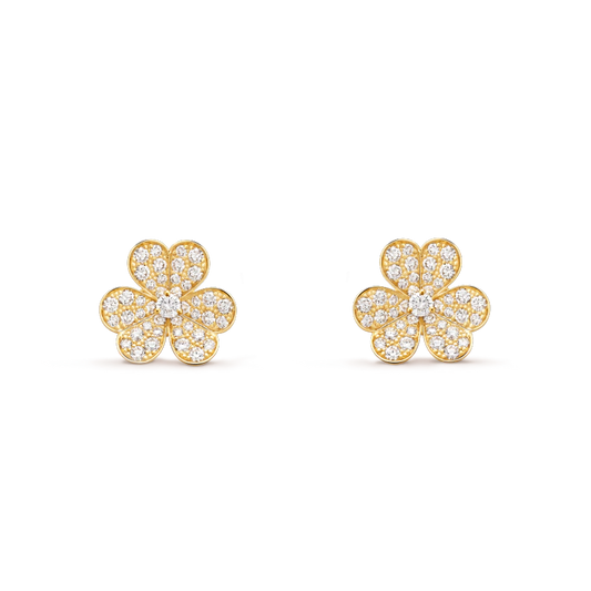 [Royal&Vicky]FRIVOLE GOLD FLOWER DIAMOND EARRINGS