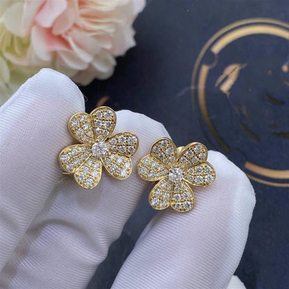 [Royal&Vicky]FRIVOLE GOLD FLOWER DIAMOND EARRINGS