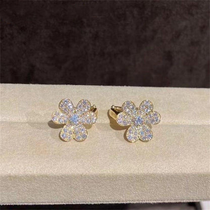 [Royal&Vicky]FRIVOLE GOLD FLOWER DIAMOND EARRINGS