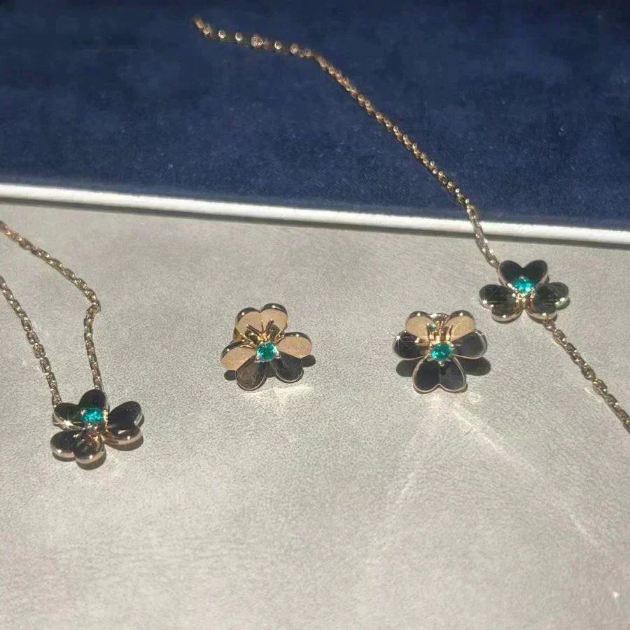 [Royal&Vicky]FRIVOLE  FLOWER MALACHITE EARRINGS