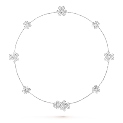 [Royal&Vicky]FRIVOLE SILVER 9 FLOWERS NECKLACE
