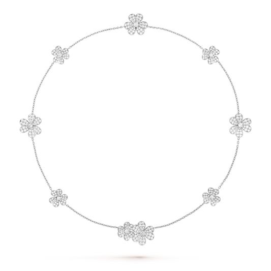 [Royal&Vicky]FRIVOLE SILVER 9 FLOWERS NECKLACE