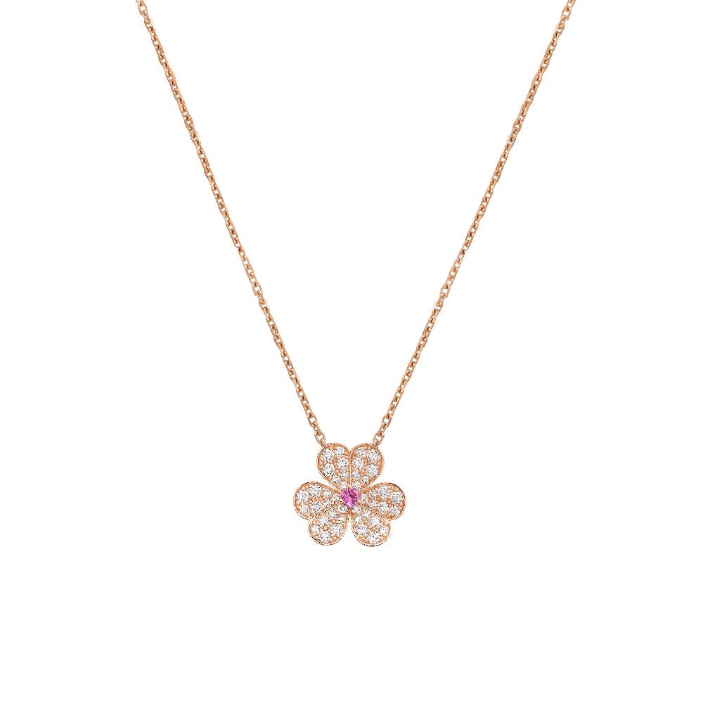 [Royal&Vicky]FRIVOLE ROSE GOLD FLOWER DIAMOND NECKLACE