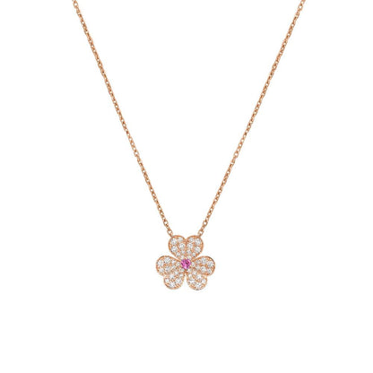 [Royal&Vicky]FRIVOLE ROSE GOLD FLOWER DIAMOND NECKLACE